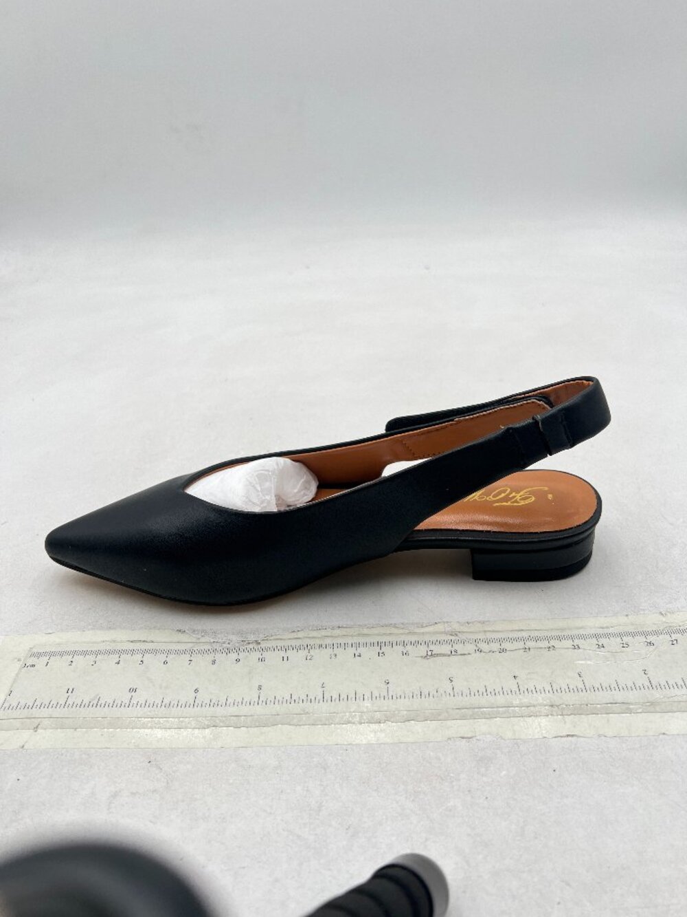 FOWT Black Sexy Pointed Toe Pumps Comfy Slip on Slingbacks Elastic Strap Shoes